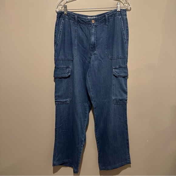 Rewash Brand Cargo Jeans Womens Juniors Size 9 Flowy Wide Leg Lightweight Baggy - Picture 1 of 8